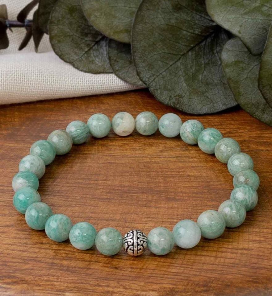 AMAZONİT TAŞI BİLEKLİK AA KALİTE 8 MM